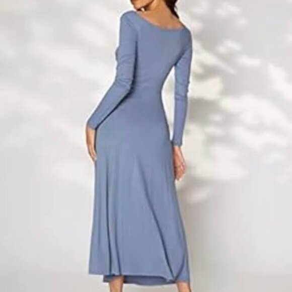 Solid Ruched Maxi Dress - Picture 2 of 4